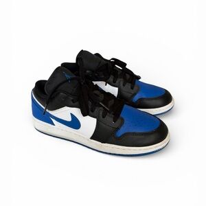 Air Jordan 1 Low GS Black White Royal Blue Youth 7Y (Women’s 9 / Men’s 7.5)